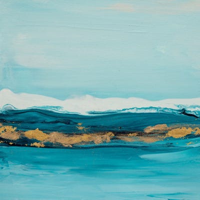 Aquamarine Waters by Françoise Wattré framed canvas print