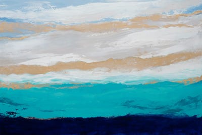 Golden Sunbeams On The Water by Françoise Wattré framed canvas print