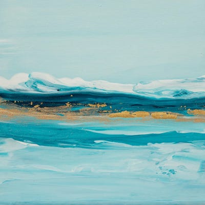 Sunkissed Aquamarine Waters by Françoise Wattré framed canvas print