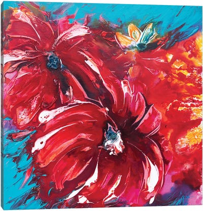 Tropical Garden I Canvas Art Print - Hibiscus Art
