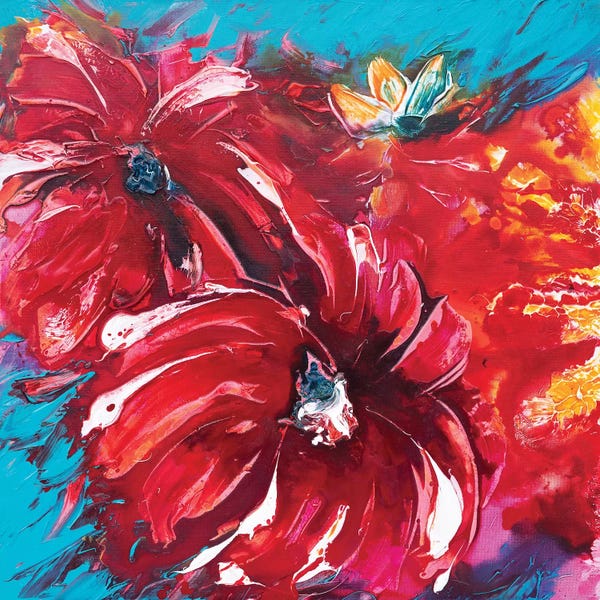 Hibiscuses: Tropical Garden I by Françoise Wattré