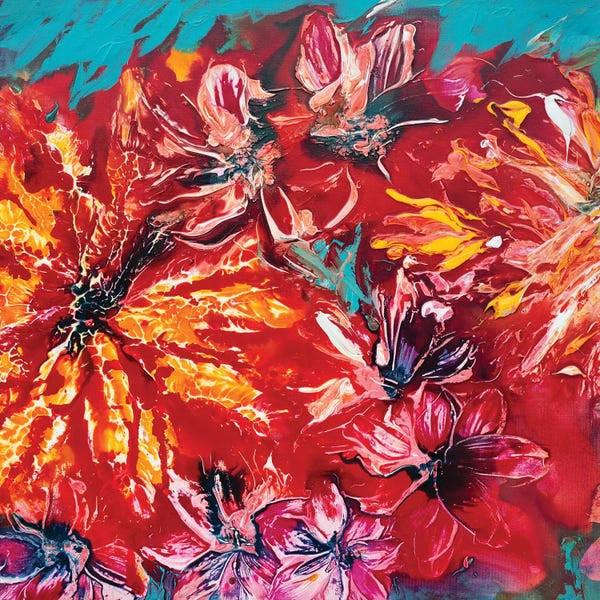 Hibiscuses: Tropical Garden II by Françoise Wattré