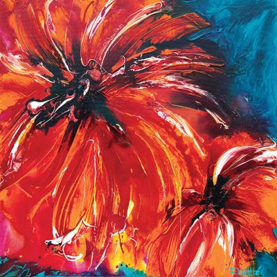 Tropical Sun by Françoise Wattré framed canvas print