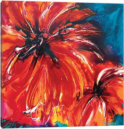 Tropical Sun Canvas Art Print - Hibiscus Art