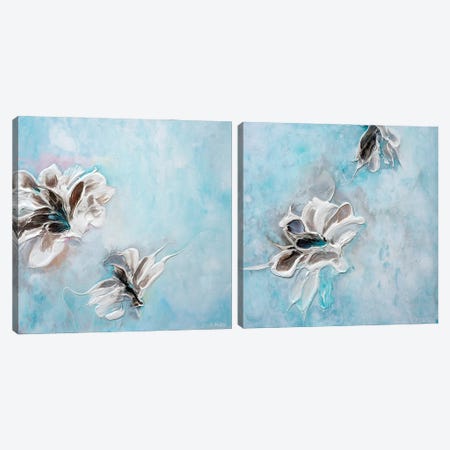 In The Turquoise Sea Diptych Canvas Print Set #FWA2HSET003} by Françoise Wattré Canvas Wall Art