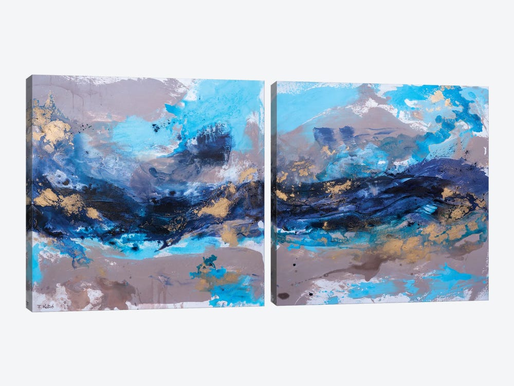 Ocean Breeze Diptych by Françoise Wattré 2-piece Canvas Art Print