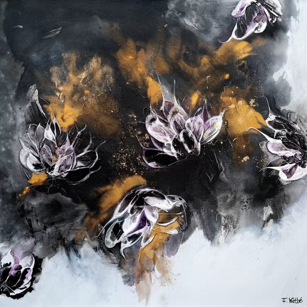 Textured Florals: Dancing Into The Sunset II by Françoise Wattré