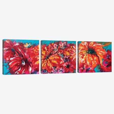 Tropical Garden Triptych Canvas Print Set #FWA3HSET002} by Françoise Wattré Canvas Art