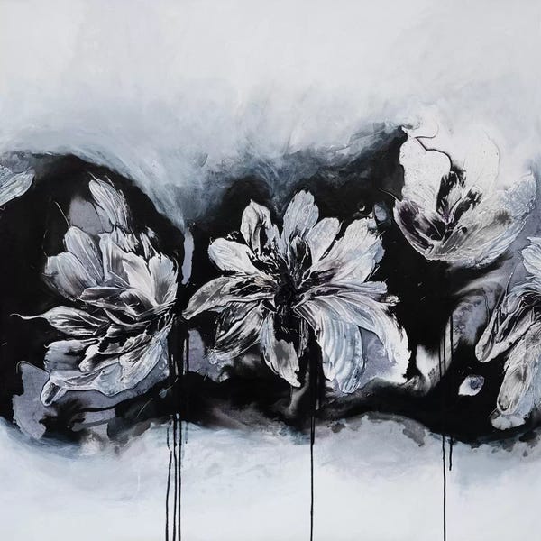 Black & White Florals: Beyond The Sky II by Françoise Wattré