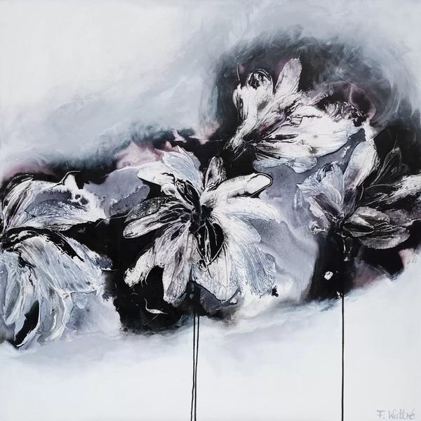 Black & White Florals: Beyond The Sky III by Françoise Wattré