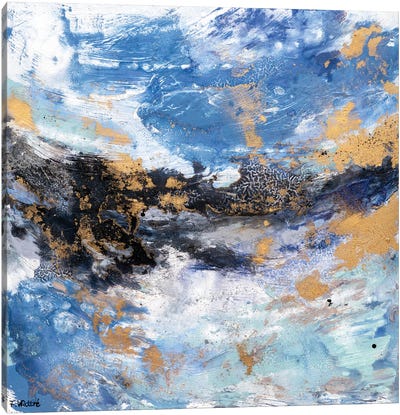 Stormy Winter Day At The Lake Canvas Art Print - Françoise Wattré