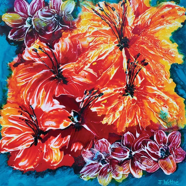 Hibiscuses: Florida Feeling by Françoise Wattré