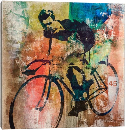 Bike Race Canvas Art Print - Kids Sports Art