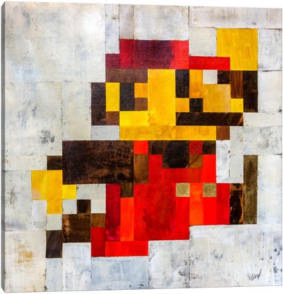 Post Modern Mario Canvas Art Print - Pixel Art