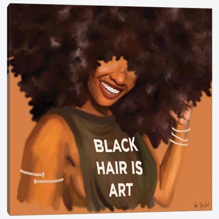 Black Hair Canvas Print #FWE100} by Faith with an E Canvas Print