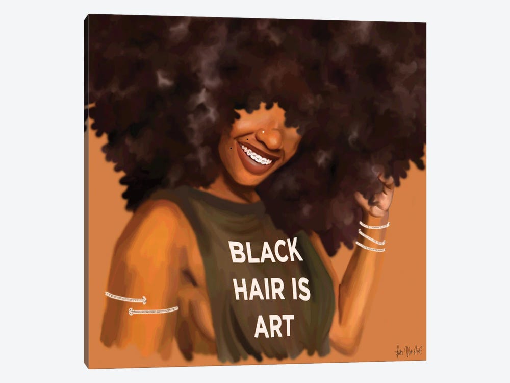 Black Hair by Faith with an E 1-piece Canvas Art Print