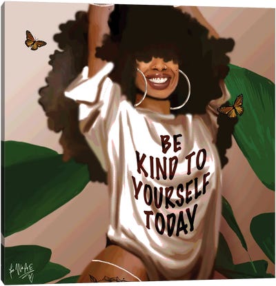 Be Kind Canvas Art Print - Monarch Butterflies