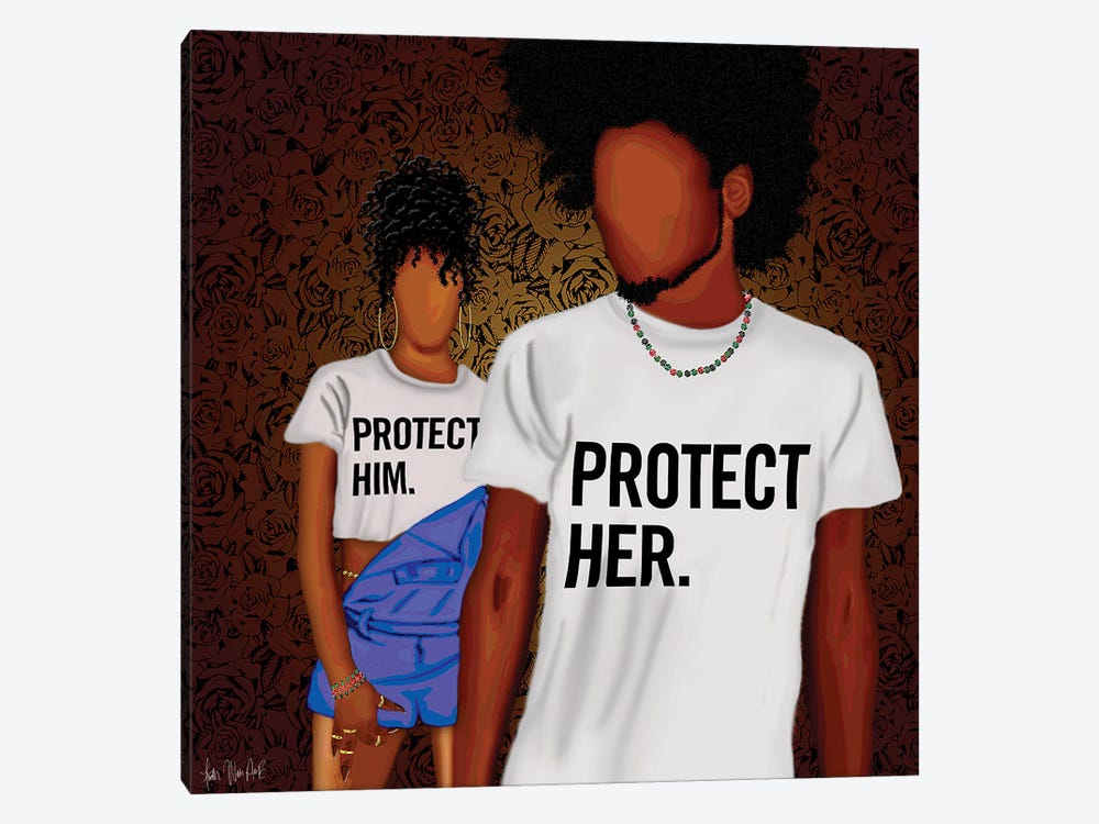 Protector by Faith with an E 1-piece Canvas Print