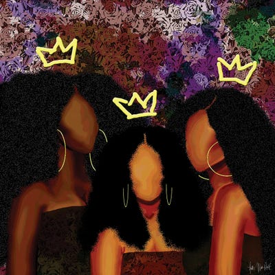 Three Kweens by Faith with an E metal wall art