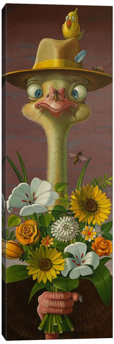 Say It With Flowers Canvas Art Print - Ostrich Art