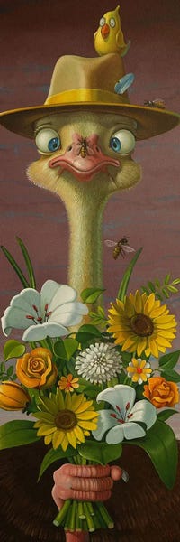 Ostriches: Say It With Flowers by Frank Warmerdam