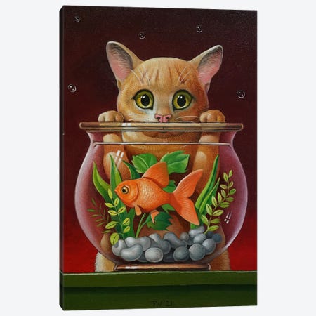 Not For The Cat Canvas Print #FWM25} by Frank Warmerdam Art Print