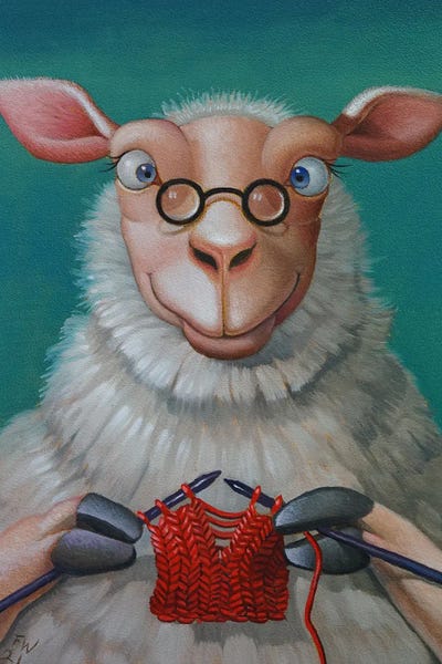 Sewing & Knitting: Miss Sheep's Red Scarf by Frank Warmerdam