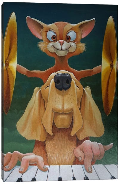 Thing Boom Taraa Canvas Art Print - Orange Cat Art