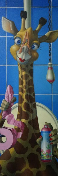 Giraffes: Toilet Attendant III by Frank Warmerdam