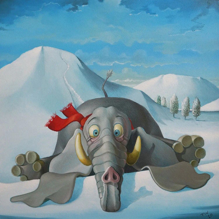 Elephant In The Snow