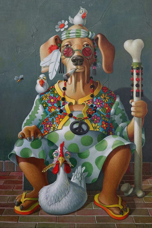 Hippie Dog by Frank Warmerdam wall art