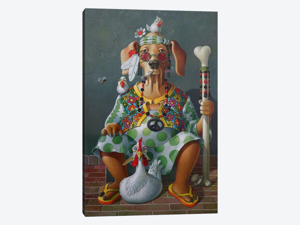 Hippie Dog by Frank Warmerdam 1-piece Canvas Art