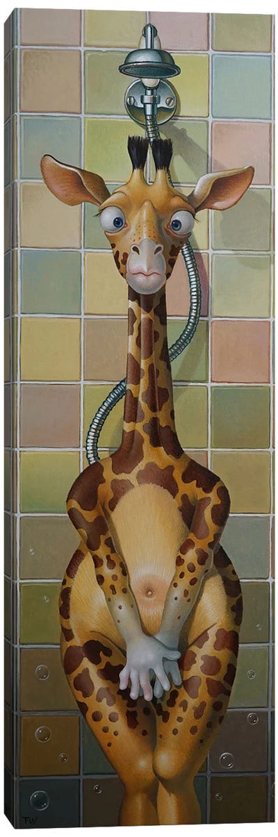 Oops Canvas Art Print - Giraffe Art