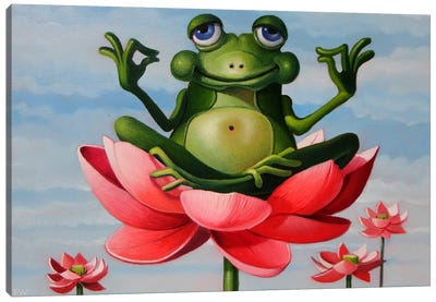 Lotus Looks Canvas Art Print - Yoga Art