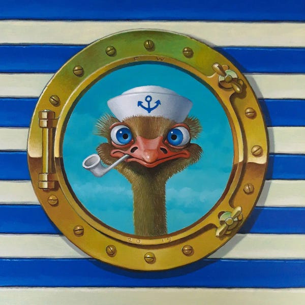 Ostriches: Ship Ahoy by Frank Warmerdam