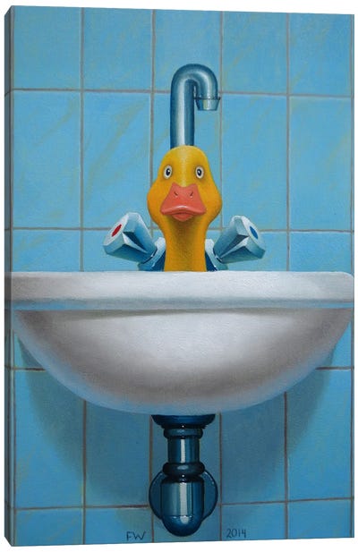 Bather Canvas Art Print - Duck Art