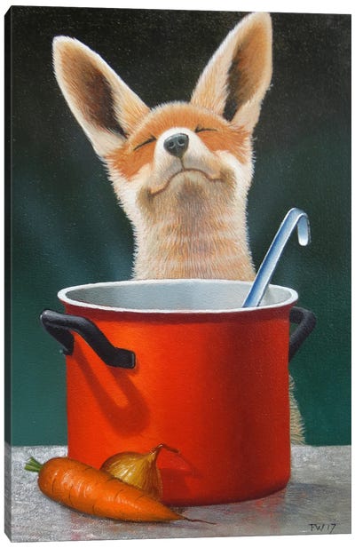 Mmm Chicken Soup Canvas Art Print - Carrot Art