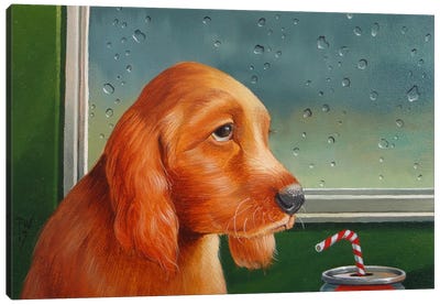 Raining Cats And Dogs Canvas Art Print - Soft Drink Art