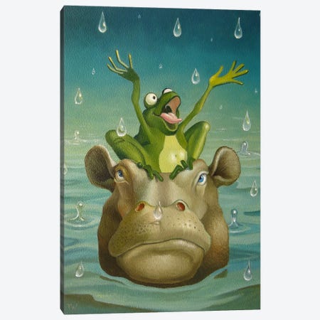 Singing In The Rain Canvas Print #FWM69} by Frank Warmerdam Canvas Art