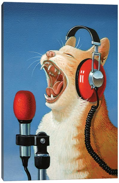 O Sole Meow Canvas Art Print - Microphone Art