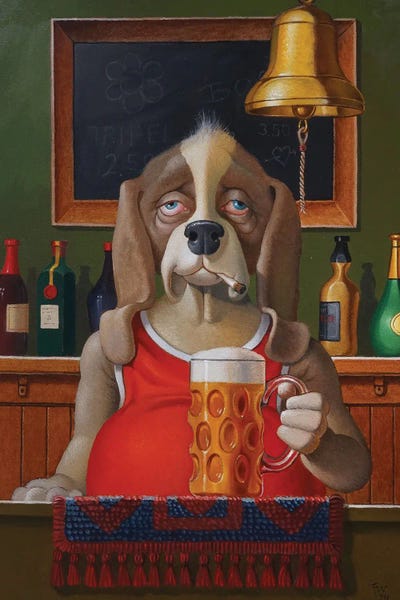 Uncle Joe Likes A Beer by Frank Warmerdam canvas print