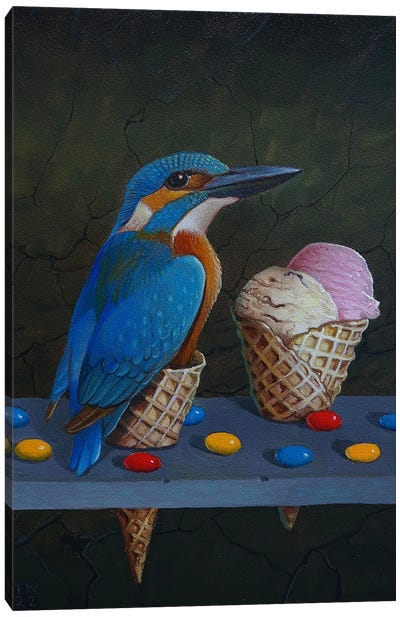 Kingfisher Blue Canvas Art Print - Ice Cream & Popsicle Art