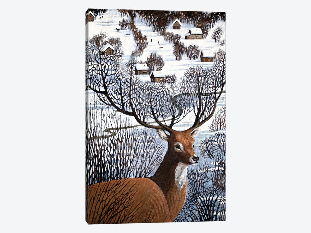 Long Winter in Antler Hills by Foxy & Paper 1-piece Canvas Art