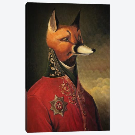 Noble Gentleman in Red Canvas Print #FXP18} by Foxy & Paper Canvas Wall Art