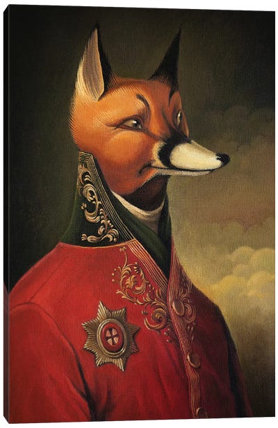 Noble Gentleman in Red Canvas Art Print - Foxy & Paper