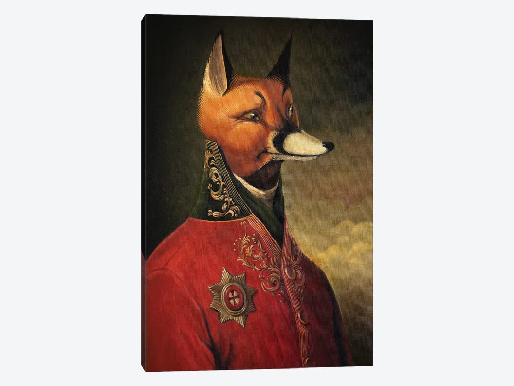 Noble Gentleman in Red by Foxy & Paper 1-piece Canvas Print