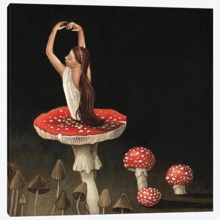 Ballerina Canvas Print #FXP1} by Foxy & Paper Canvas Art
