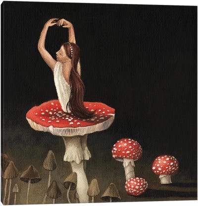 Ballerina Canvas Art Print - Mushroom Art