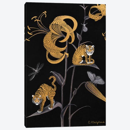 Tiger Lily Canvas Print #FXP26} by Foxy & Paper Canvas Wall Art