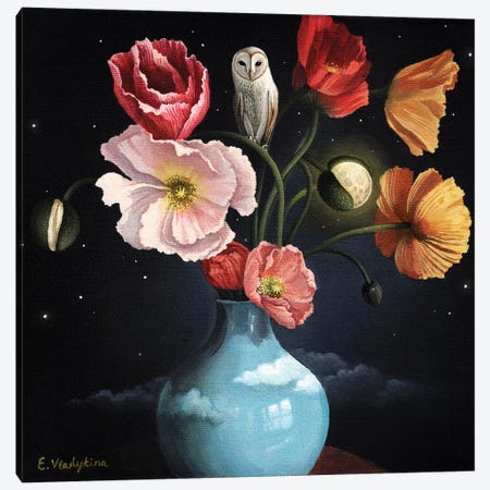Blooming Moon Canvas Print #FXP3} by Foxy & Paper Canvas Artwork